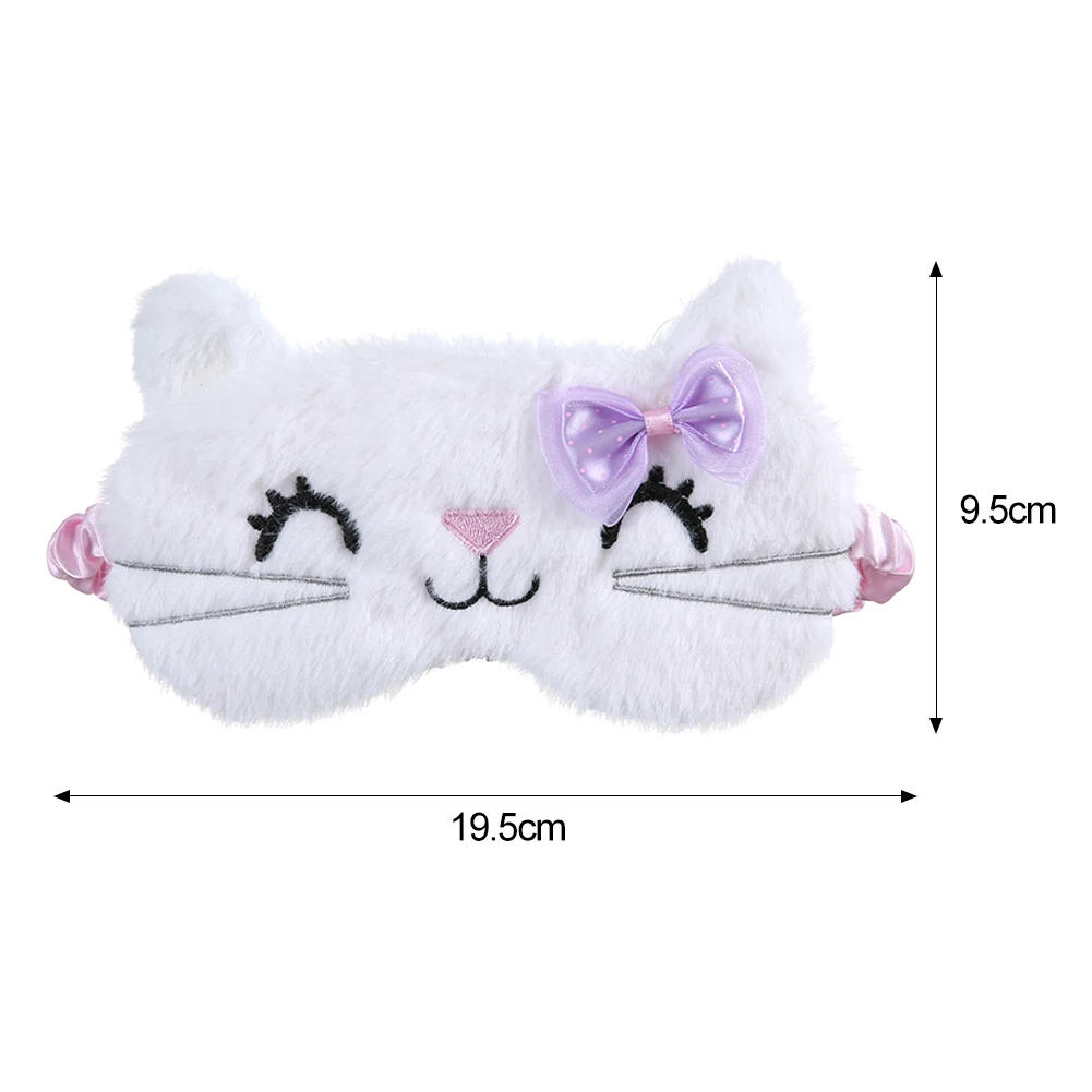 Description Picture 5 of itemCute Cat Soft Sleeping Eye Cover Mask Animal Plush Fabric Blindfold Relax Girls Lady For Home Traveling Eye Care
