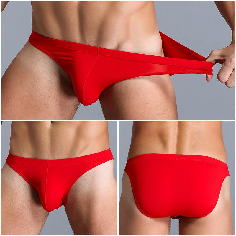 Description Picture 4 of itemMens Sexy Underwear Gay Sexy Briefs Transparent Man Underwear Slip Breathable Silky Quick-Drying U-convex Pouch Underpants Thong