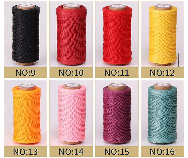 Description Picture 3 of item50M 150D 0.8Mm Flat Waxed Sewing Line Thickness Waxed Thread For Leather Waxed Cord For Leather Craft Hand Stitching Thread