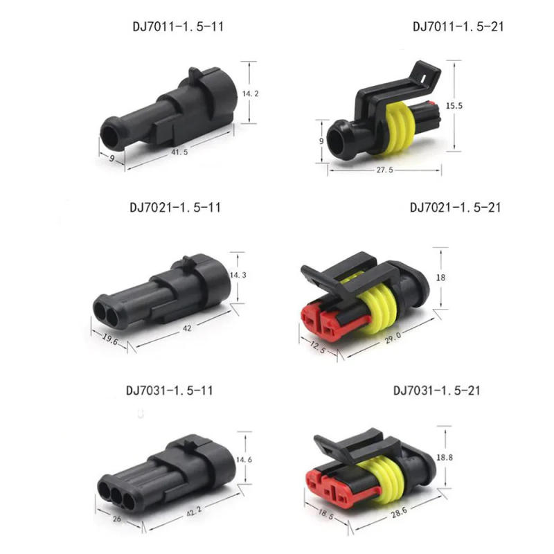 Description Picture 6 of item10 Sets 2 Pin 1.5mm Connector DJ7021-1.5 Waterproof Electrical Wire Connector Plug Automobile Xenon lamp connector