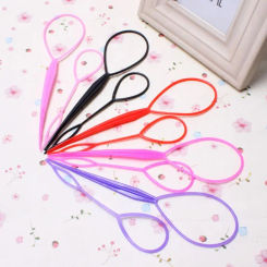 2Pcs/Set Women Girls Ponytail Styling Maker Clip Tools Hair Ties Braider Accessories Plastic Loop Pin DIY Beauty Kit Two Sizes L