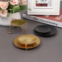 6 STYLES Iron Plate Candle Holder Gold Black Decorative Iron Pillar Candlestick For LED&Wax Candles Wedding, Party, Festival