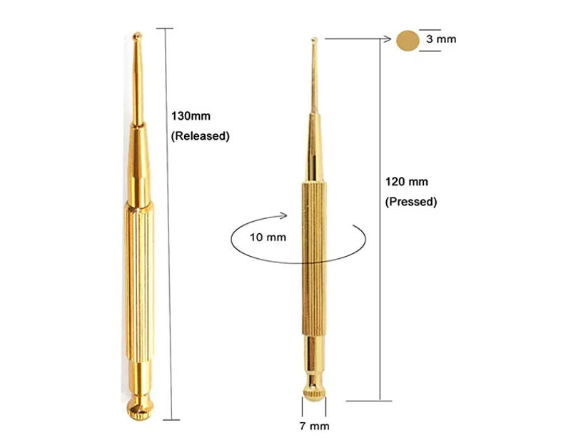Description Picture 5 of item1 Pc Retractable Acupuncture Point Probe Ear Massage Brass Pen Ear Reflex Zone Massage Needle Detection Massage Ear Care Tools