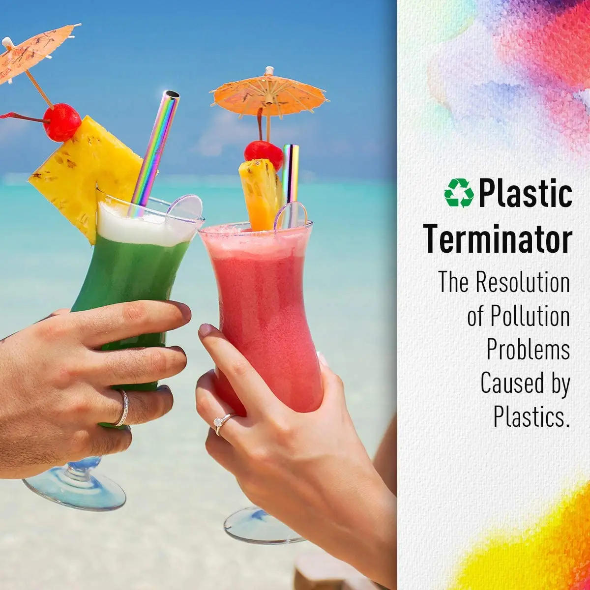 Description Picture 6 of itemLarge Wide Reusable Metal Smoothie Straws Reusable Eco-friendly 304 Stainless Steel Boba Bubble Straw for Bar Drinking Accessory