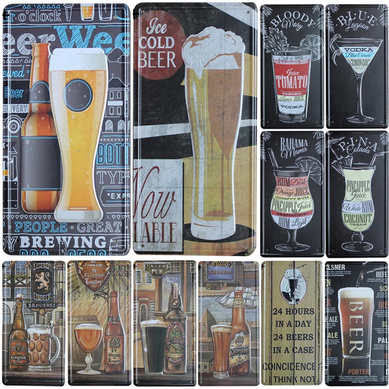 Description Picture 4 of itemWelcome Beer Zone Cold Beer Signs Front Door Bar Pub Cafe Wall Decor Retro Metal Tin Sign Crafts Decor Car Plate License Plaques