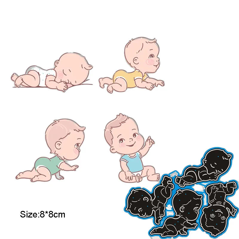 Description Picture 6 of itemMetal Cutting Dies Scrapbooking Growth Crawling Baby DIY Album Card Embossing Craft Die Cuts Baby Shower Decor Child's Growth