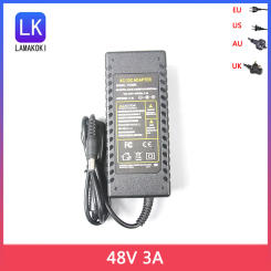 DC Power Supply 48V 3A AC/DC Adapter Charger 144W For CCTV POE IP Camera POE NVR Injector with IC Chip 48V3A