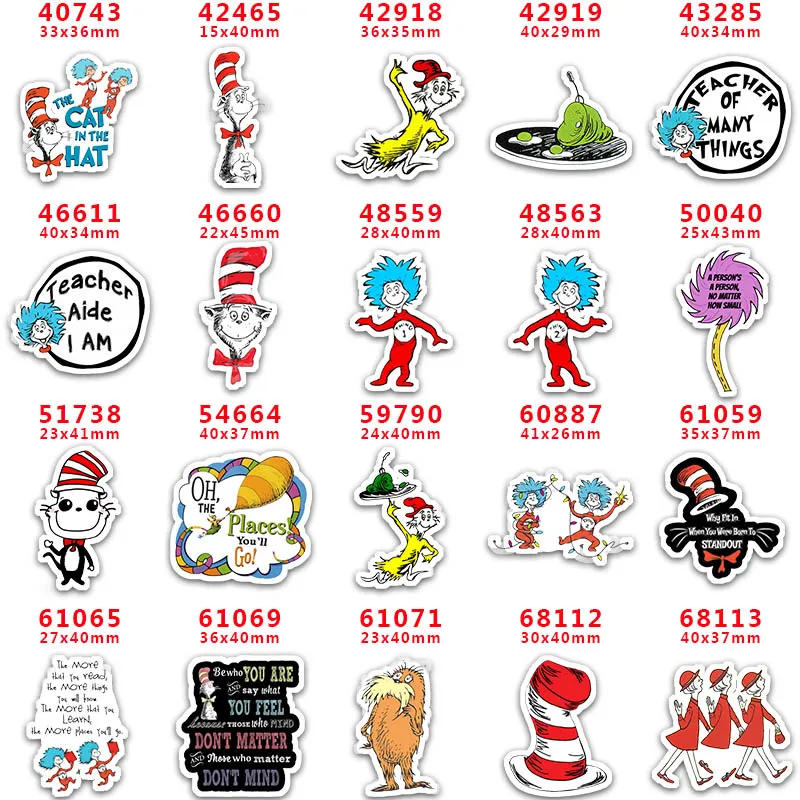 Description Picture 2 of item10 Pcs Dr.Seuss Resin Flatback for Hair Bows Planar Resin Crafts Custom Resin for DIY Phone Decorations PR42918