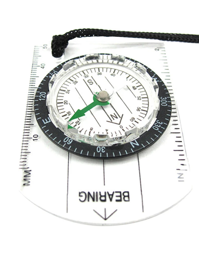 Description Picture 4 of itemOutdoor Mini Compass with Straight Rulers MM/INCH Hiking Map Scale Ruler Lanyard Camping Accessories