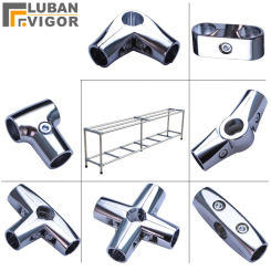 Beautiful Alloy tube connector for 25mm 32mm diameter tube pipe clamp DIY Clothes Display rack  use indoor bright surface