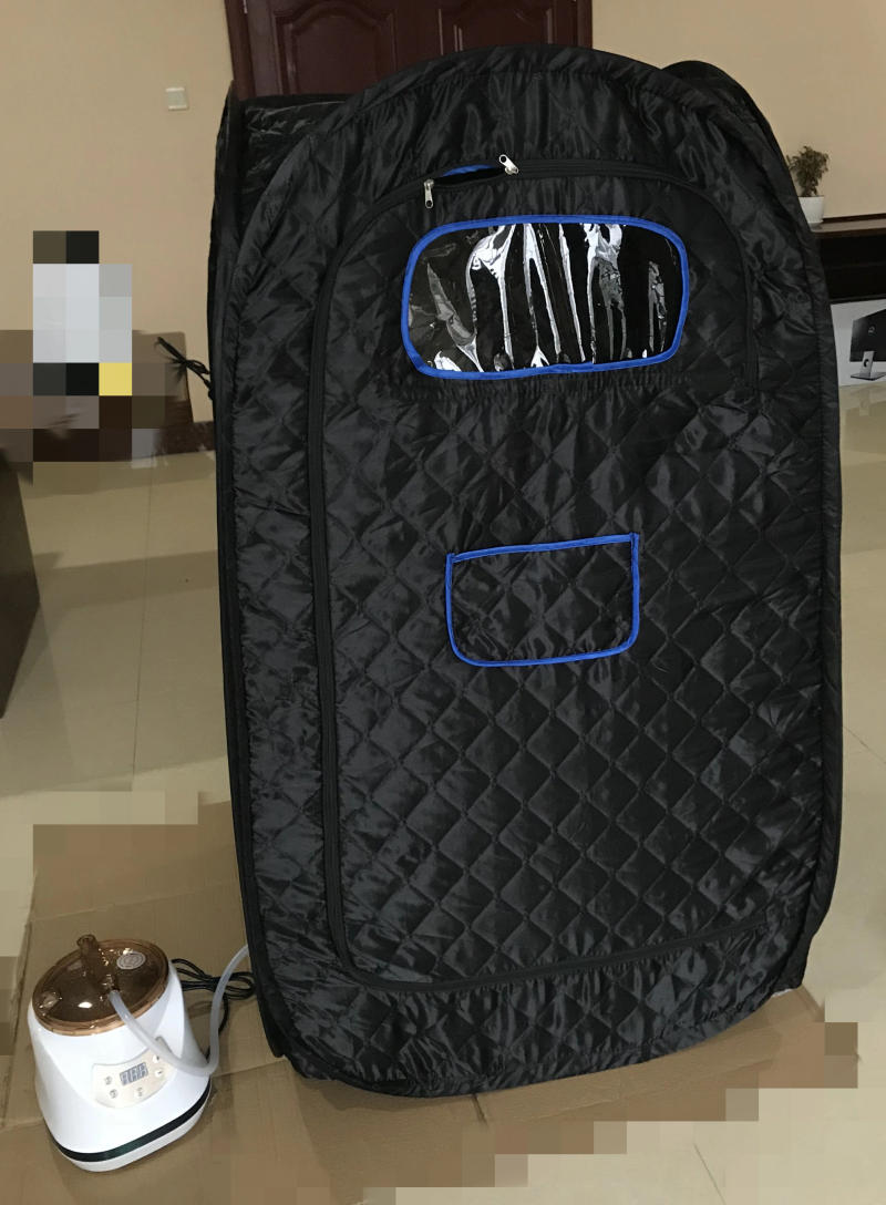 Description Picture 3 of itemNew Arrival Bigger Black Portable Sauna Home Sauna Bath 1500W 3.0L Steamer Bath Sauna Box Easy to fold And store Ease Insomnia