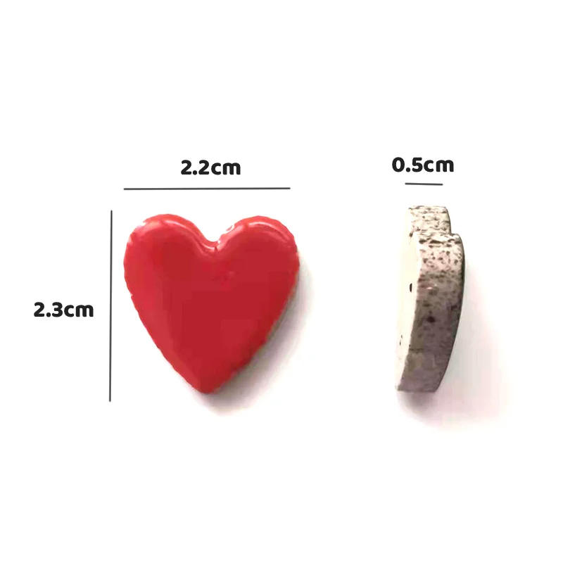 Description Picture 3 of item30pcs Heart Shape Porcelain Mosaic Tiles Approx.127g/4.48oz Mosaic Making Ceramic Tile DIY Craft Materials 10 Colors Optional