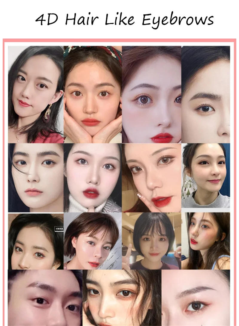 Description Picture 3 of item4D Hair Like Eyebrows Makeup Waterproof Eyebrow Tattoo Sticker Long Lasting Natural Fake Eyebrow Stickers Cosmetics 10 pairs 1PC