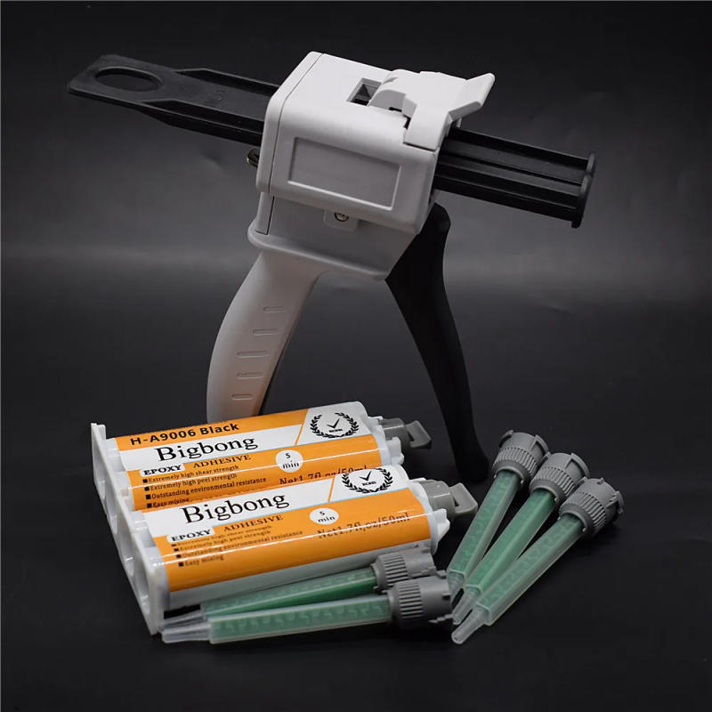 Description Picture 3 of item2pcs 50ml Black Epoxy Adhesives 1:1 AB Glues with 5pc Static Mixing Nozzles and 50ml 1:1 Glue Guns Manual Caulking Gun Dispenser