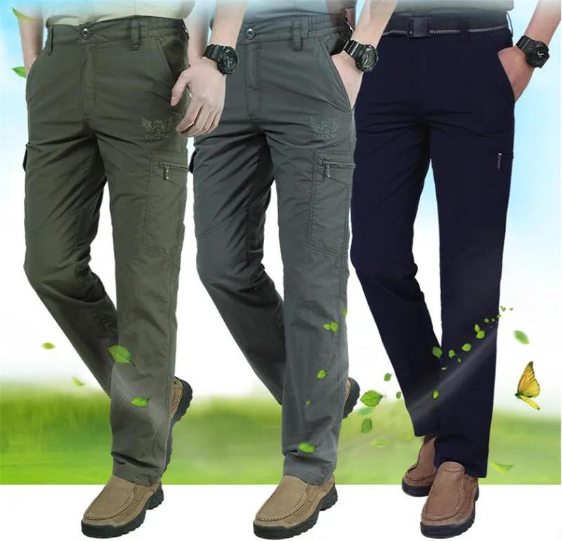 Description Picture 2 of itemOutdoor Lightweight Quick-drying Pants Summer Hiking Mountain Climbing Fishing Breathable Long Trousers Men Camping Sports Pants