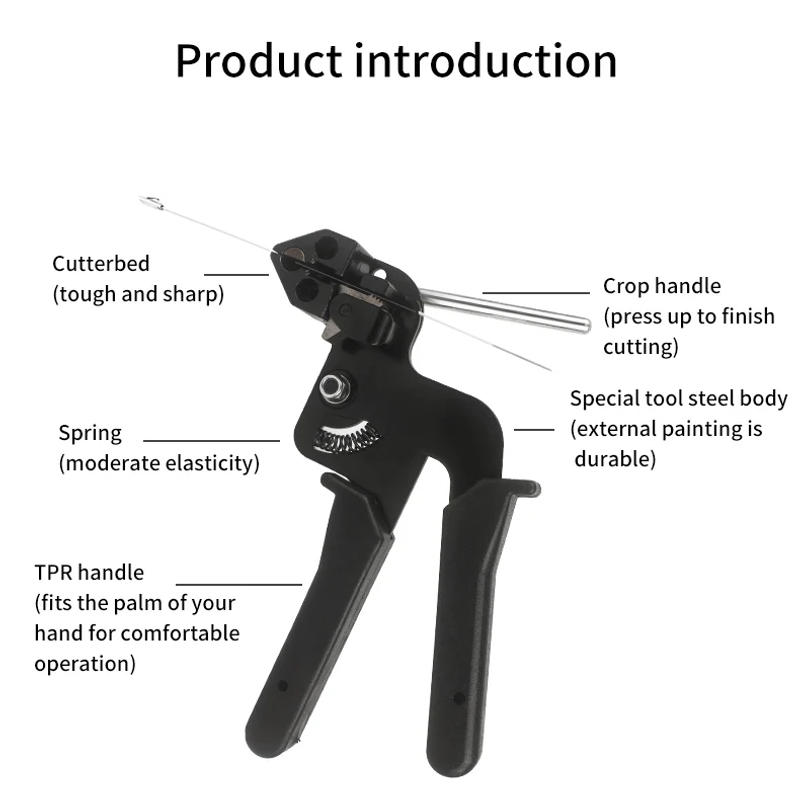 Description Picture 6 of itemStainless Steel Cable Tie Multi-Purpose Locking Cable Metal Tie Automatic Tension Cable Tie plier Bundle tool Fastening Tool
