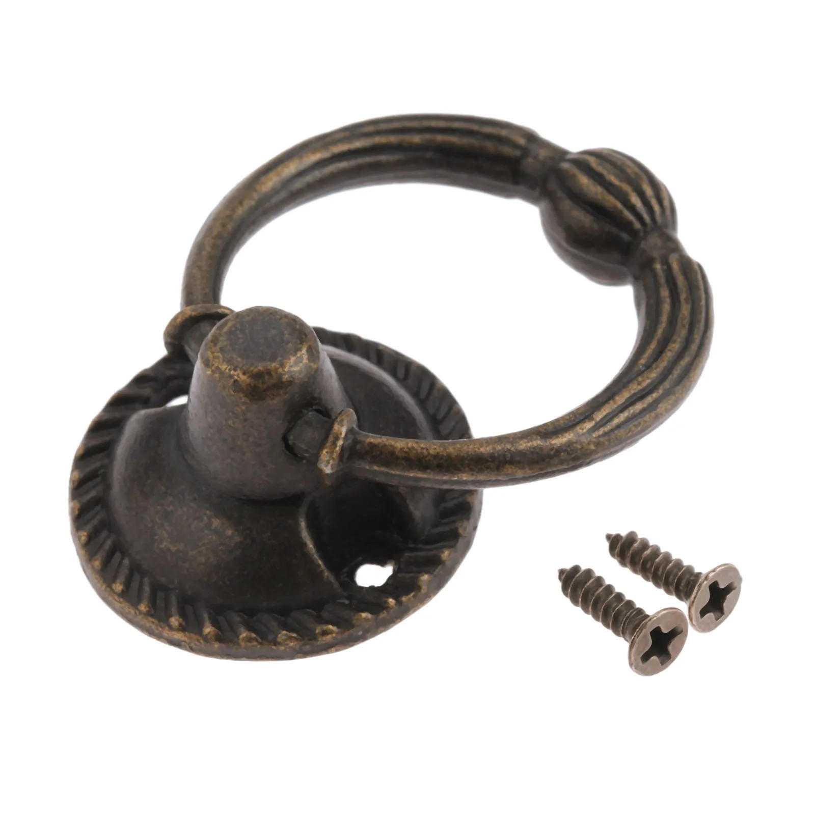 Description Picture 6 of itemAntique Bronze Metal Kitchen Drawer Door Cabinet Handle Furniture Knobs Hardware Cupboard Antique Brass Ring Pull Handles