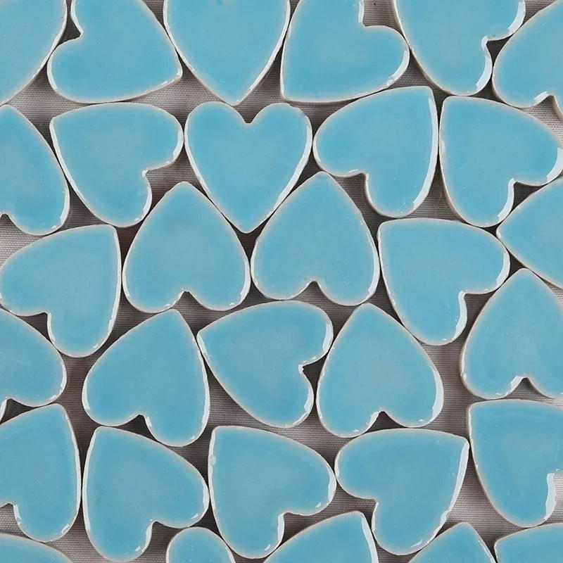 Description Picture 5 of item30pcs Heart Shape Porcelain Mosaic Tiles Approx.127g/4.48oz Mosaic Making Ceramic Tile DIY Craft Materials 10 Colors Optional