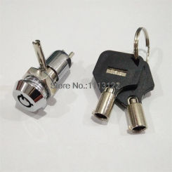 Zinc Alloy 4 Pins Small Switch Lock with Plastic cover Key 12MM mini Dual Functioned Electronic Switch Lock for Car-DVD Case 1pc