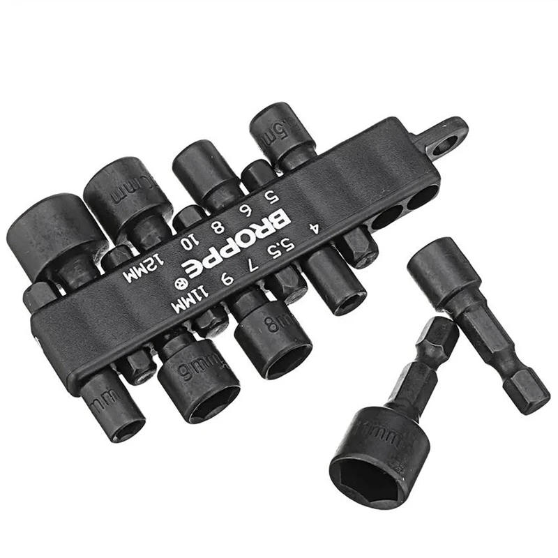 Description Picture 6 of itemBROPPE 10Pcs 1/4 Inch Hex Shank Power Nut Driver Drill Bit Set Metric / Imperial Socket Wrench Screw Screwdriver
