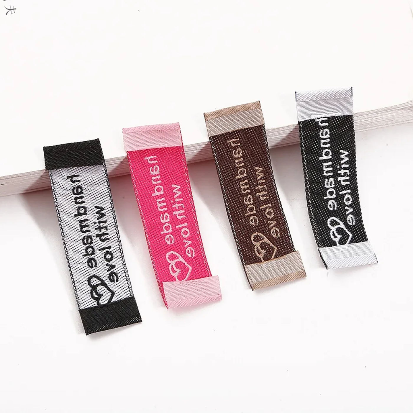 Description Picture 2 of itemNew Arrival 20Pcs/lot 50x15mm Handmade tags Woven Printed Labels Clothes Garment label DIY tags Craft Sewing Accessories