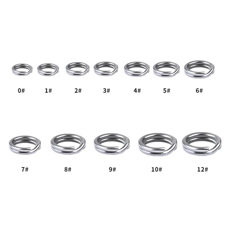 Description Picture 3 of itemFLYSAND High Quality 100PCS/Bag Fishing Split Rings For Japanese Crankbaits Hard Bait Silver Stainless Steel 0#-12# Double Ring