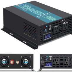 1000W Off Grid Pure Sine Wave Power Inverter 12V/24V/48V DC to 110V/120V/240V AC Solar Generator Inverter Car Battery Converter