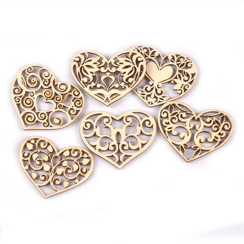 Description Picture 4 of itemMixed Lace Heart Pattern Wood Craft Pendant For Scrapbooking Supplies DIY Drop Hanging Wooden Ornaments Home Decor 10pcs M2584