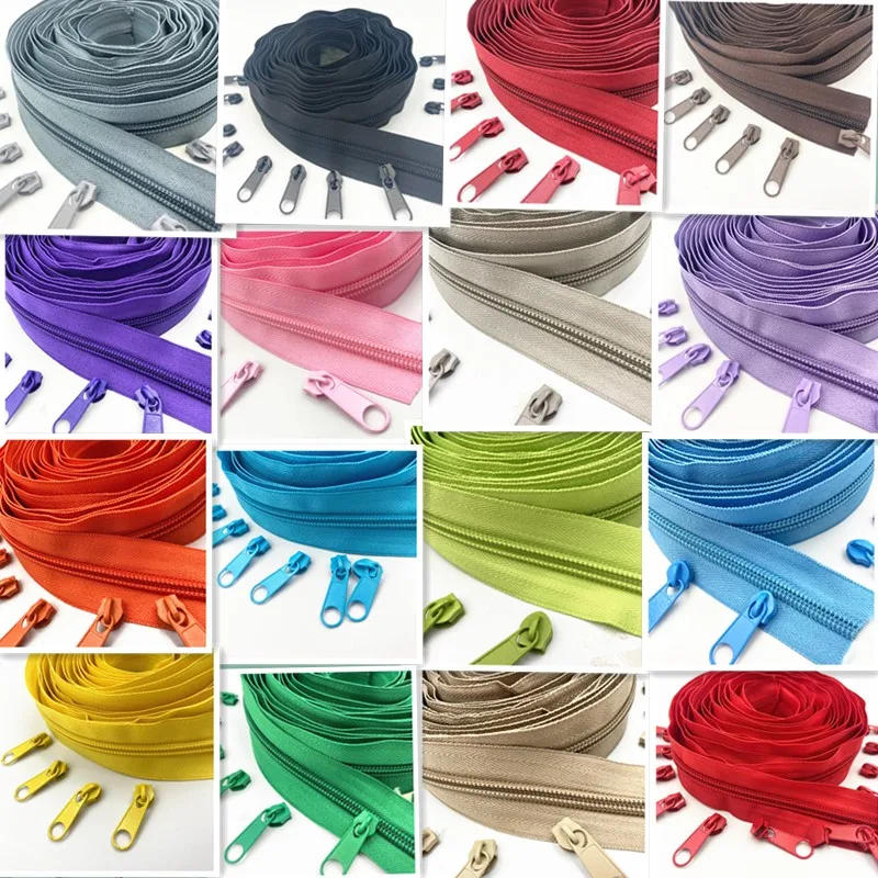 Description Picture 2 of item5 Meters Long 10 Zipper Pullers 5 # Nylon Coil Zipper For DIY Sewing Clothing Accessories