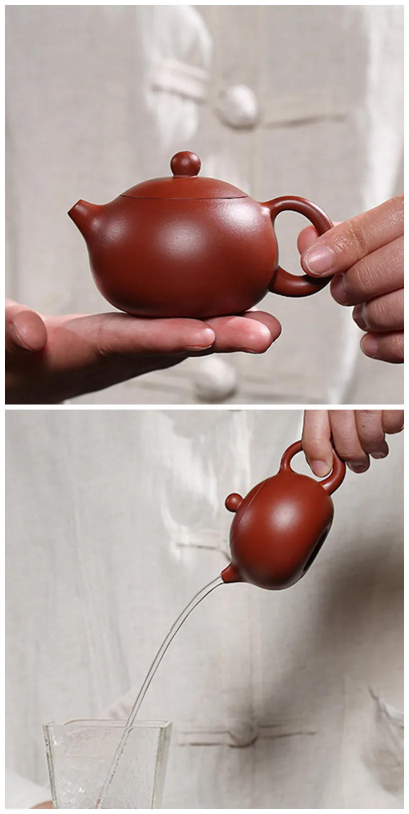 Description Picture 6 of item90ml Yixing Purple Clay Teapots Authentic Dahongpao Xishi Tea Pot Ball Hole Filter Kettle Handmade Boutique Zisha Tea Set