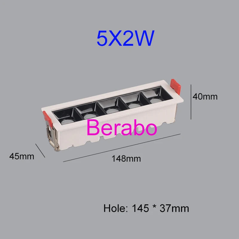 Description Picture 5 of itemdimmable LED line Downlight Recessed Rectangle Grille Ceiling Lamp 10W20W30W AC110~240V LED Spot Light For Home Shop Decor