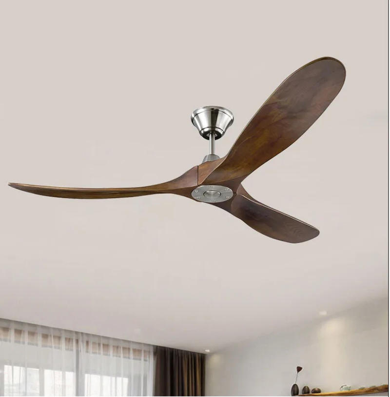 Description Picture 4 of item60 70 Inch Large Ceiling Fan Only Remote Control DC Motor Reverse Wood Blades Fans Lighting High Quanlity Design Wooden Fans