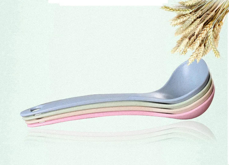 Description Picture 5 of itemFashion Eco-Friendly Wheat Straw Soup Spoon Stalk Spoon Rice Ladle Meal Dinner Scoop Kitchen Supplies Tableware  Serving Spoon