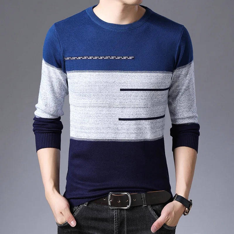 Description Picture 3 of itemSweaters for Men Harajuku FashionMen's Winter Sweater Cotton Thin Men's Pullover Sweaters Casual Striped Knitted Sweater