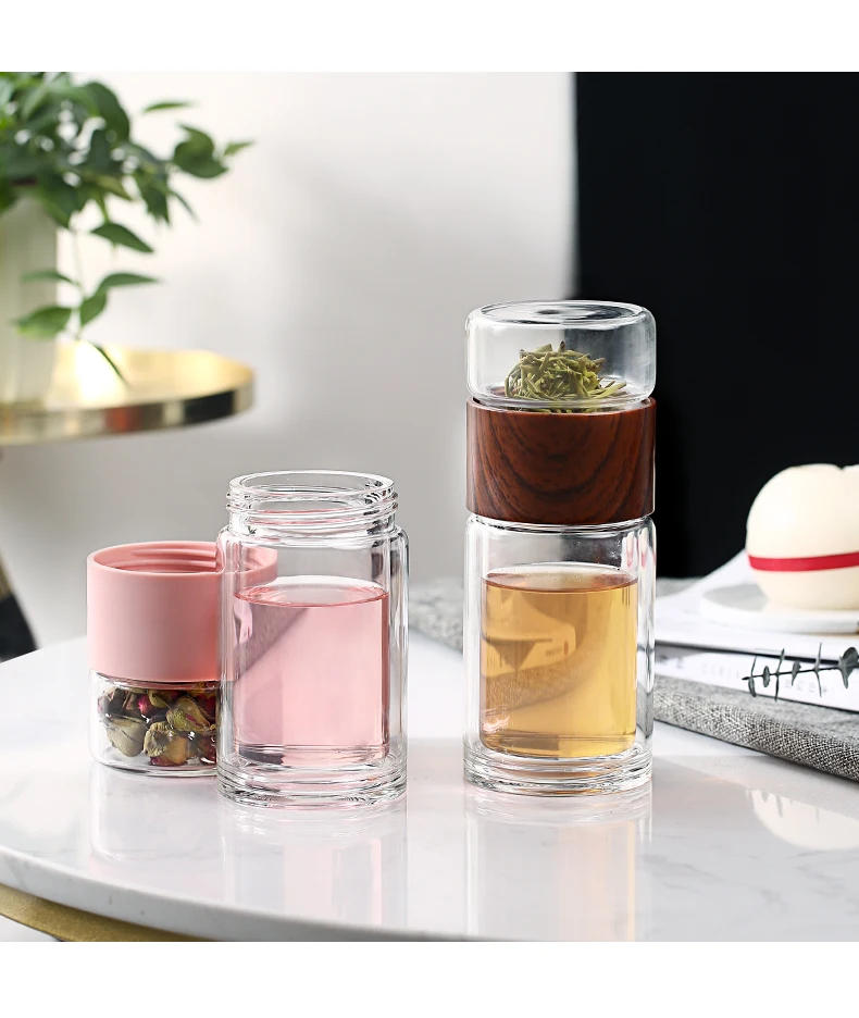 Description Picture 5 of itemOneisall Tea Water Bottle Travel Drinkware Portable Double Wall Glass Tea Infuser Filters The Tea Filter Tumbler Stainless Steel