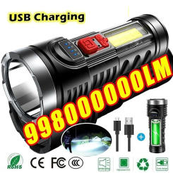 Outdoor Portable LED Flashlight, Household Torch Super Bright Long-range USB Rechargeable Small Xenon Lamp Tactical Light