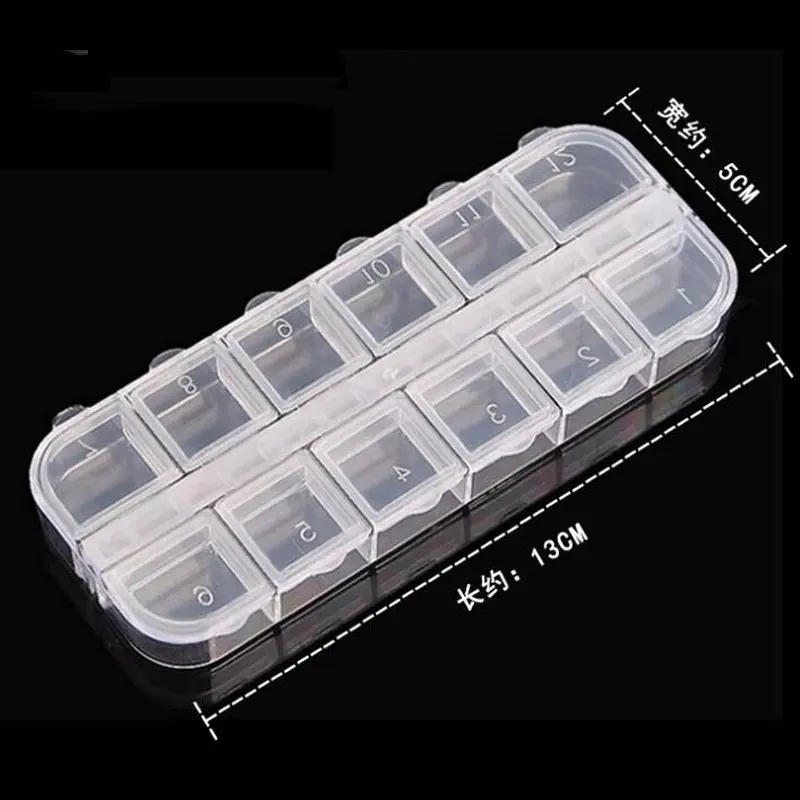 Description Picture 6 of itemNail Art Decorations Storage Box Gems Glitter Empty Rectangle Case Organizer Rhinestones Beads Slices Compartments Container