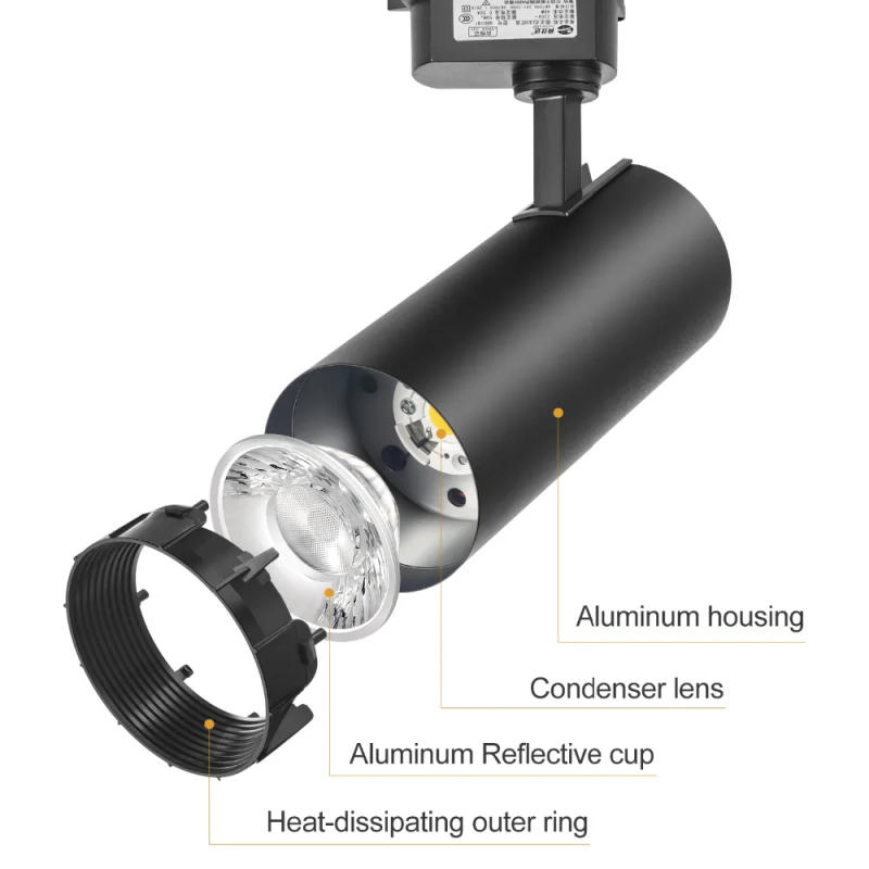 Description Picture 6 of item10W 20W 30W 40W LED Track Light Fixture COB Track Rail Spotlight Ceiling Rail Spot Lamp For Showroom Clothing Store Lighting