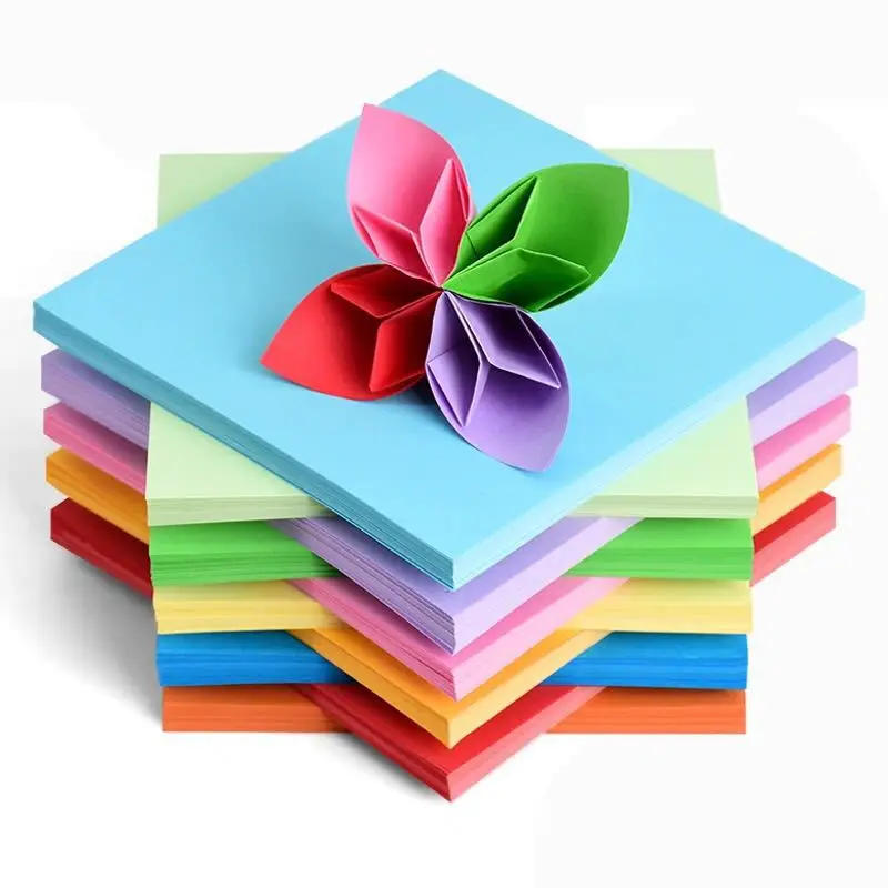 Description Picture 3 of item100pcs Square Origami Paper Double Sides Solid Color Folding Paper Multicolor Kids Handmade DIY Scrapbooking Craft Decor