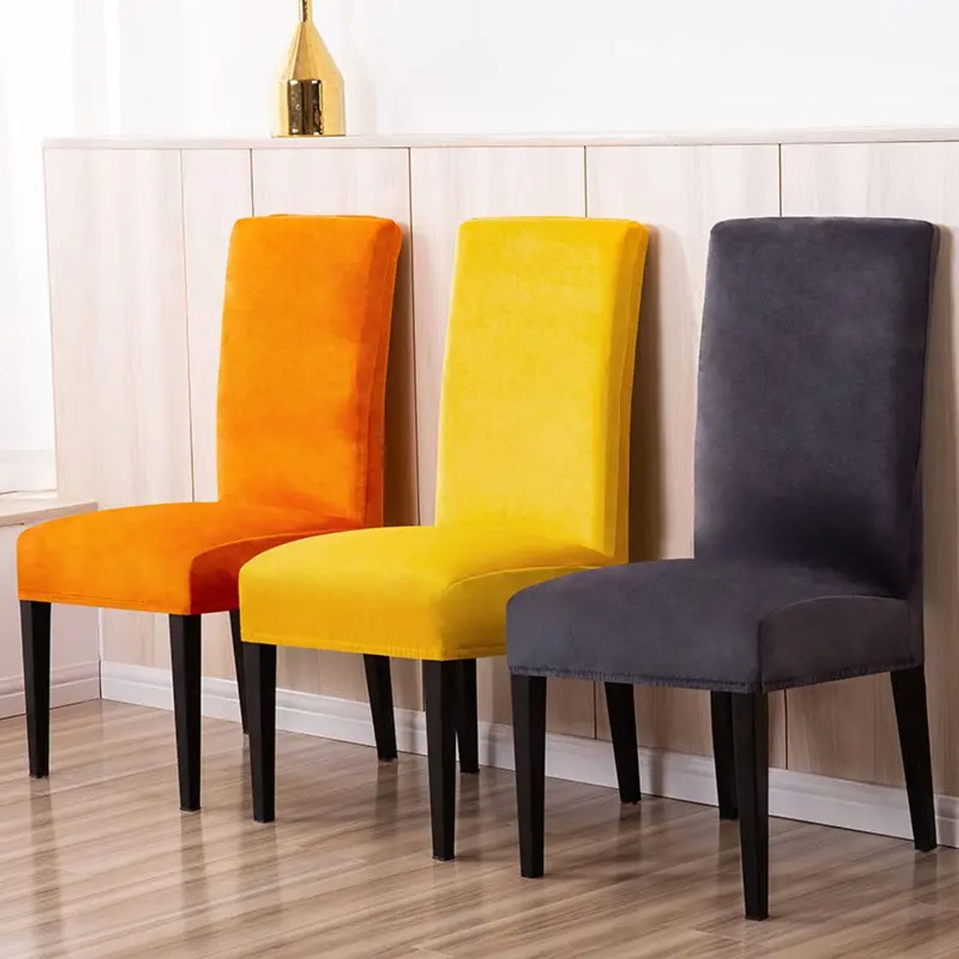 Description Picture 5 of item100% Velvet Chair Cover Super Melting Soft And Delicate  Seat Covers Chair Covers Spandex Restaurant Hotel Party Banquet