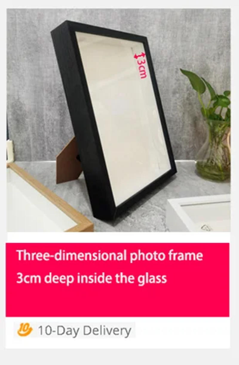 Description Picture 6 of itemShadow Box Depth 3cm Wooden Photo Frame For Displaying Three-Dimensional Works Nordic DIY Wood Picture Frame Photo Decor