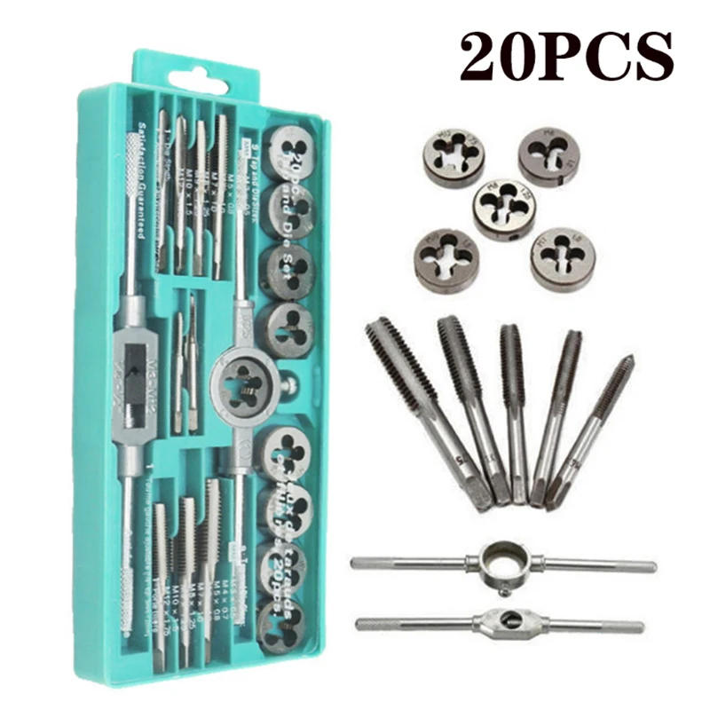Description Picture 3 of itemMultifunction Tap and Die Set 12/20Pcs M3-M12 Metric Screw Thread Plugs Hand Screw Taps Straight Taper Tapping and Thread Tools