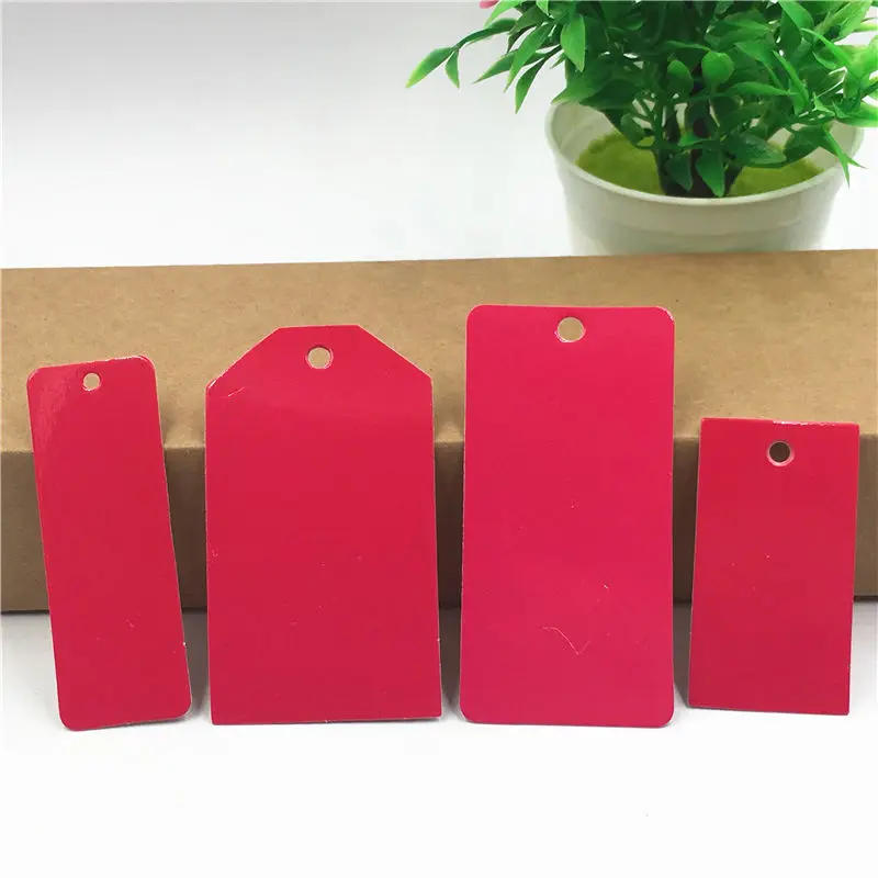 Description Picture 3 of item100Pcs/Lot Rose Red Different Shape Size Hanging Kraft Paper Tags Label Note Price Recyclable Tags For Garment Shoes Clothing