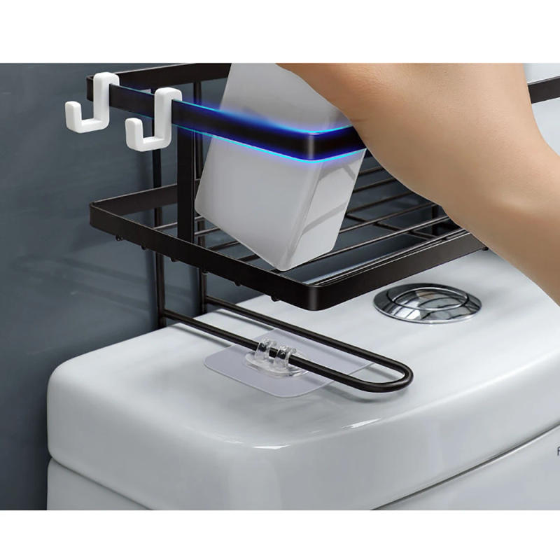 Description Picture 6 of itemIron Storage Shelf Above Toilet Water Tank Toilet Organizer Rack Shower Wall Mount Shampoo Storage Holder Bathroom Accessories