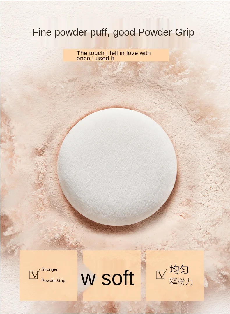 Description Picture 6 of item2 Colors Makeup Loose Powder Transparent Finishing Powder Waterproof Cosmetic Puff For Face Finish Setting With Puff