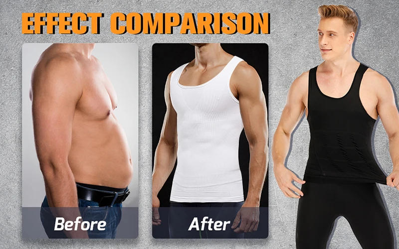 Description Picture 3 of itemMens Compression Shirt Slimming Body Shaper Vest to Hide Abdomen Shapewear Vest Fit Abs Undershirts Summer Flat Belly Clothes