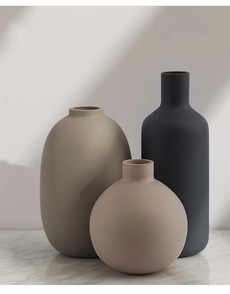 Description Picture 2 of itemColorful Ceramic Vase Round Ball Cylindrical Flower Arrangement Hydroponics Flower Vase Desktop Decoration Ceramic Ornaments