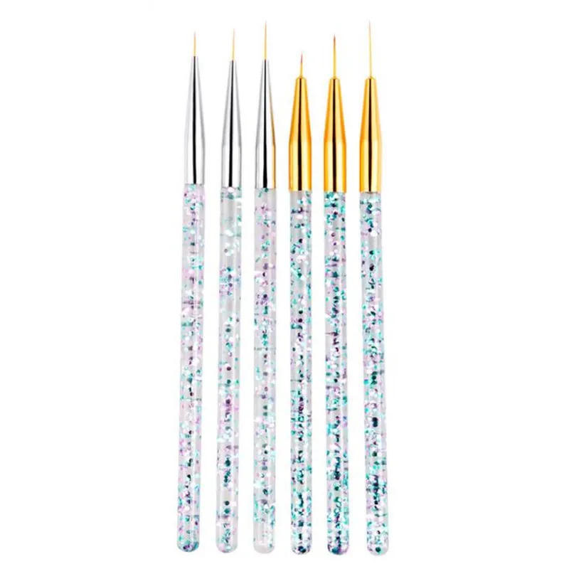 Description Picture 5 of item3Pcs Acrylic French Stripe Nail Art Liner Brush Set 3D Tips Manicure Ultra-thin Line Drawing Pen UV Gel Brushes Painting Tools
