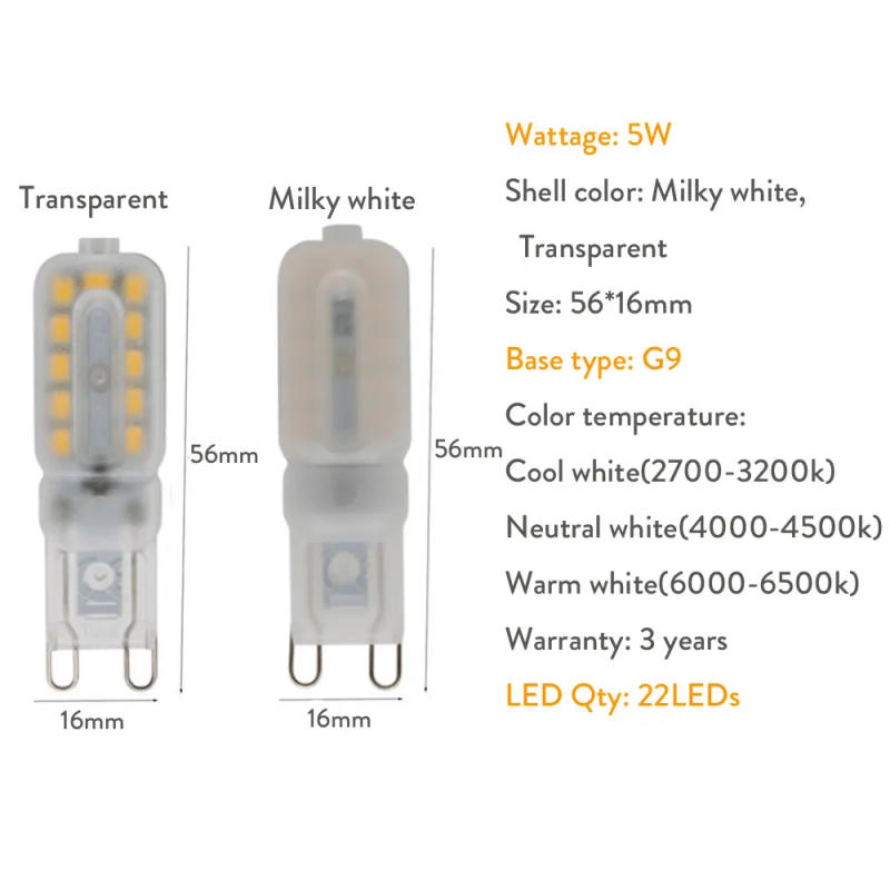 Description Picture 3 of itemG9 LED Light Dimmable bulb 3W 5W SMD 2835 Spotlight For Crystal Chandelier Replace 20W 30W Halogen Lamp Lighting AC 220V