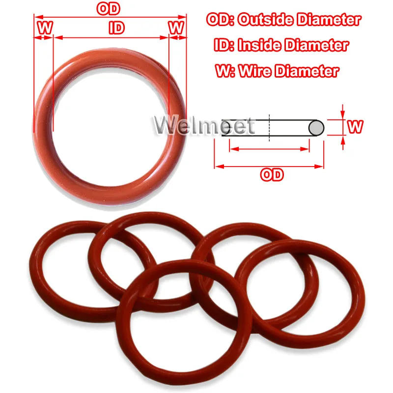 Description Picture 2 of item10pcs Wire Diameter 3.1mm OD10-200mm Oil Resistant Silicone Rubber Sealing Ring High Temperature Non-Toxic O-Ring Seal Gasket